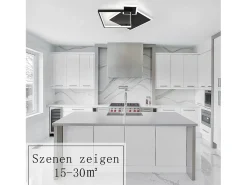 NETTLIFE Lámpara de Techo LED Negra Regulable 50W Lámpara de Salón de Diseño Moderno con Control Remoto de Metal para Comedor Cocina Dormitorio