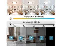 NETTLIFE Lámpara de Techo LED 46W Sala de Estar Lámpara de Moderna Regulable Negra con Diseño de Cielo Estrellado para Dormitorio Estudio Hotel