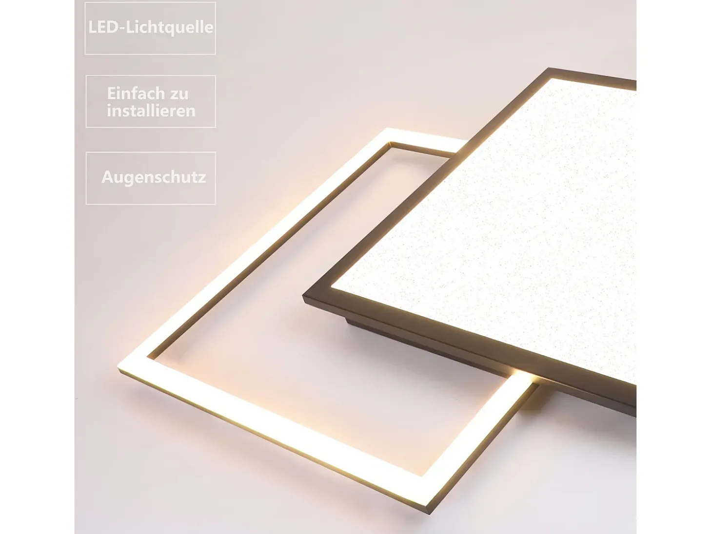 NETTLIFE Lámpara de Techo LED 46W Sala de Estar Lámpara de Moderna Regulable Negra con Diseño de Cielo Estrellado para Dormitorio Estudio Hotel