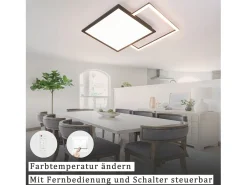 NETTLIFE Lámpara de Techo LED 46W Sala de Estar Lámpara de Moderna Regulable Negra con Diseño de Cielo Estrellado para Dormitorio Estudio Hotel