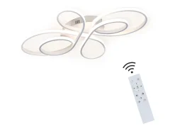 NETTLIFE Lámpara de Techo LED Regulable 66 cm Lámpara de Dormitorio Blanca Moderna de 65 W con Control Remoto Grande para Sala de Estar Estudio