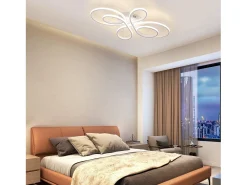 NETTLIFE Lámpara de Techo LED Regulable 66 cm Lámpara de Dormitorio Blanca Moderna de 65 W con Control Remoto Grande para Sala de Estar Estudio
