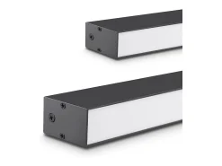NETTLIFE Lámpara de Techo LED - Lámpara de Negra de 25 W Panel de lámpara Regulable de 80 cm de Largo con Control Remoto Moderno para de Dormitorio