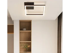 NETTLIFE Lámpara de techo LED para cocina, luz de techo, blanco cálido, negro, diseño moderno, 3000K, 12W