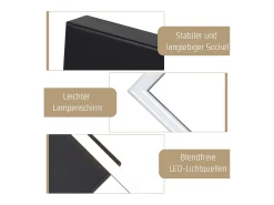 NETTLIFE Lámpara de techo LED para cocina, luz de techo, blanco cálido, negro, diseño moderno, 3000K, 12W