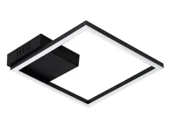 NETTLIFE Lámpara de techo LED para cocina, luz de techo, blanco cálido, negro, diseño moderno, 3000K, 12W