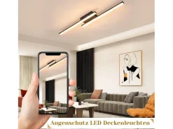 NETTLIFE Lámpara de Techo LED Negra 12W Lámpara de Metal de Cristal Moderna Luz Cálida 3000K para Dormitorio Pasillo Cocina Oficina Sala de Estar