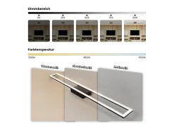 NETTLIFE Lámpara de techo para habitación LED de 40W regulable con control remoto, lámpara para salón moderna de 108 cm de largo, color negro.