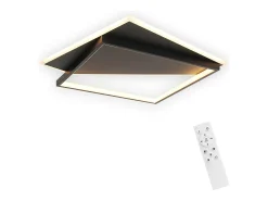 NETTLIFE Lámpara de Techo LED de Diseño Moderno 53W Negro Regulable con Control Remoto Sala de Estar para Dormitorio Cocina Pasillo Oficina