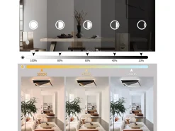 NETTLIFE Lámpara de Techo LED de Diseño Moderno 53W Negro Regulable con Control Remoto Sala de Estar para Dormitorio Cocina Pasillo Oficina