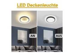 NETTLIFE Lámpara de Techo LED Blanca Lámpara de Redonda de 14 W 3000 K Blanco Cálido Lámpara de de Diseño Moderno Lámpara de Techo 23,5 cm para