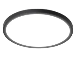 NETTLIFE Lámpara LED de techo plana para dormitorio, color negro, 18 cm, 15 W, no regulable, blanco cálido 3000 K