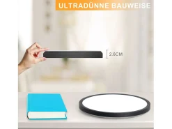NETTLIFE Lámpara LED de techo plana para dormitorio, color negro, 18 cm, 15 W, no regulable, blanco cálido 3000 K