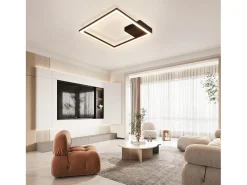 NETTLIFE lámpara LED de techo blanca caliente, lámpara de pasillo moderna negra, 12 W, 3000 K.