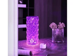 NETTLIFE Lámpara LED mesa inalámbrica, mesita noche, RGB táctil recargable, Dormitorio, Control remoto 16 colores