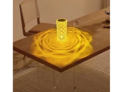 NETTLIFE Lámpara LED mesa inalámbrica, mesita noche, RGB táctil recargable, Dormitorio, Control remoto 16 colores