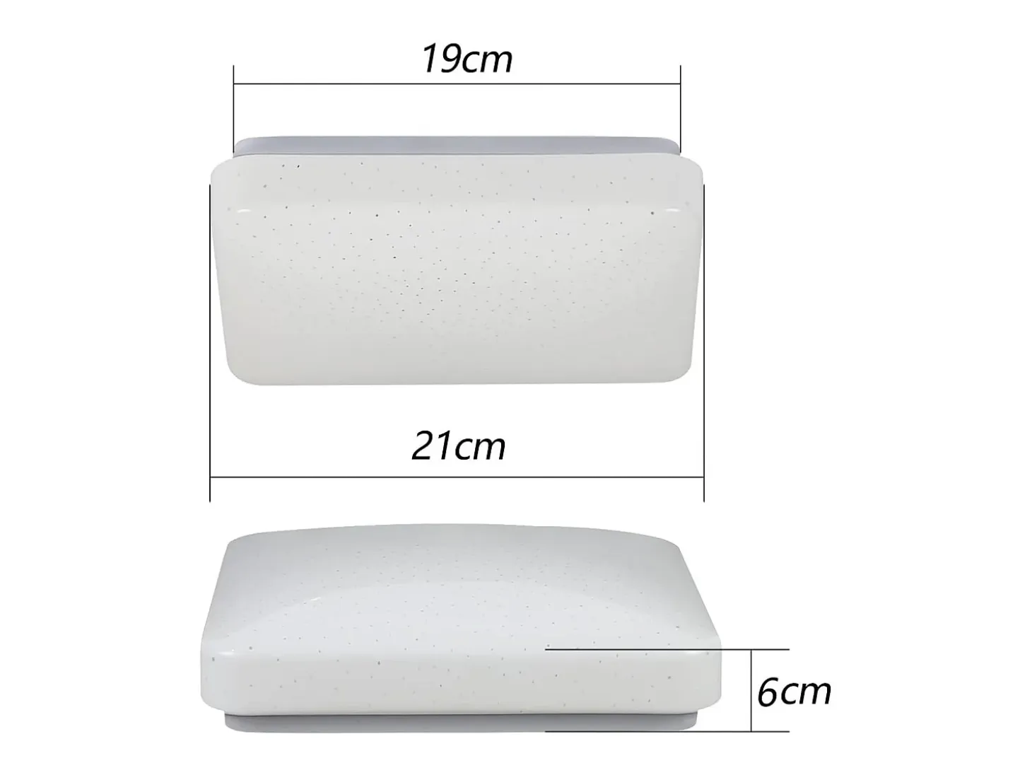 NETTLIFE Lámpara techo LED 15W, Dormitorio cielo estrellado 21cm, Blanca cálida, Estrella cuadrada, Decoración cocina, Niños, Oficina
