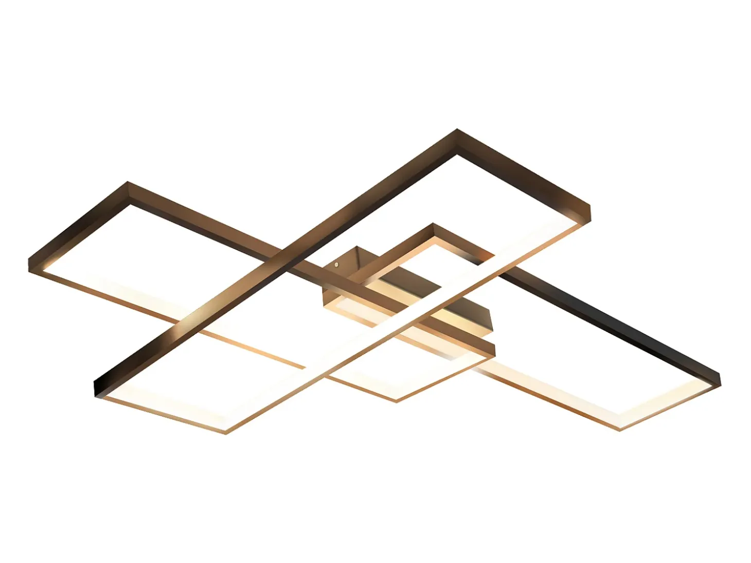 NETTLIFE Lámpara techo LED, Iluminación moderna 3 cuadrados, 67x47x10cm, Metal 35W, Pared, Negro, 3000K