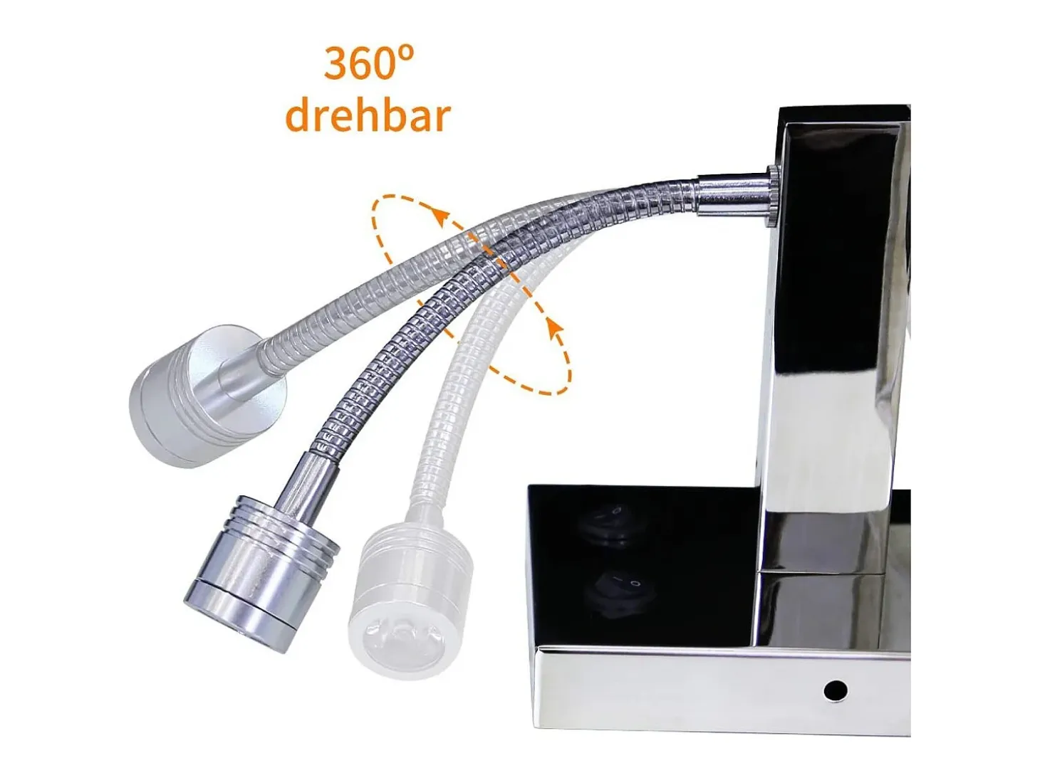 NETTLIFE lote de 2 lámparas murales LED para interiores, para habitación, aplique para salón, lámpara de cabecera, cama de tela con brazo de lectura flexible E27.