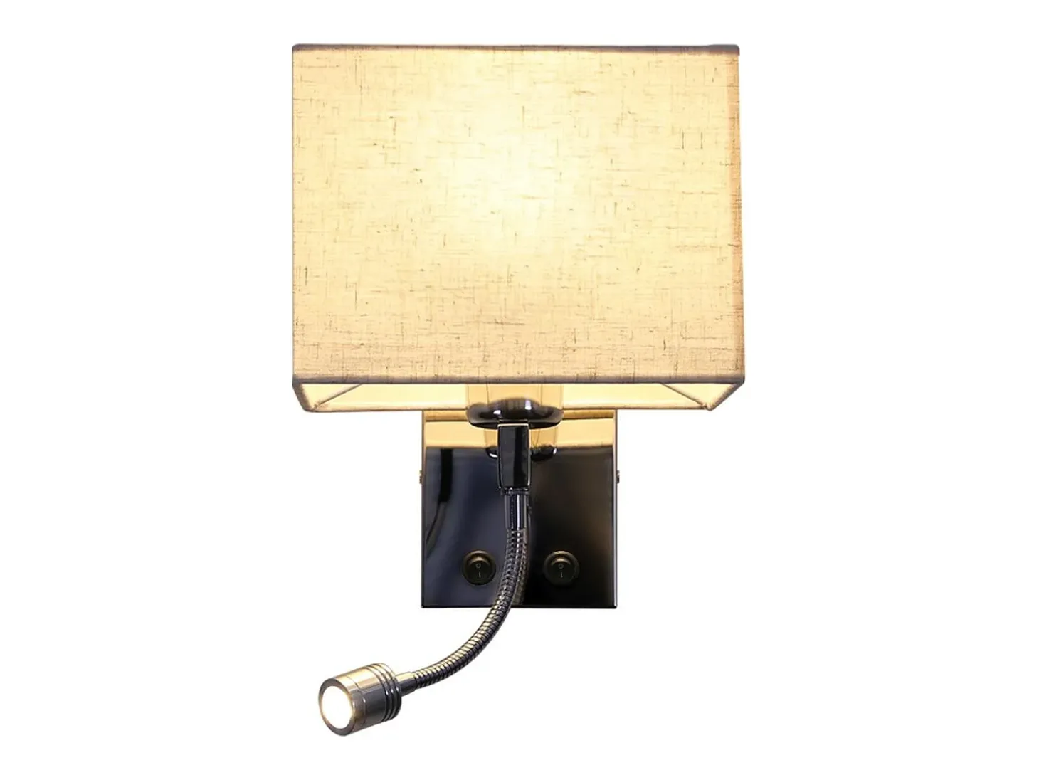 NETTLIFE lote de 1 lámparas murales LED para interiores, habitación, aplique, salón, lámpara de cama, cama de tela con brazo de lectura flexible E27.