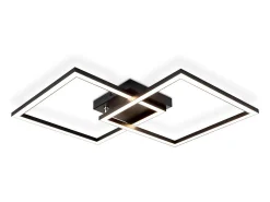 NETTLIFE luces de techo para salón, LED blanco cálido negro, 3000K, diseño moderno angular, 24W.