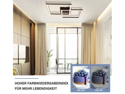 NETTLIFE luces de techo para salón, LED blanco cálido negro, 3000K, diseño moderno angular, 24W.