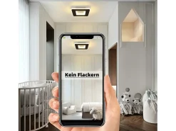 NETTLIFE Luz de techo LED 23W negro 24cm lámpara de cocina blanca cálida diseño moderno lámpara cuadrada de dormitorio pasillo para sala de estar
