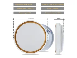 NETTLIFE Luz de Techo LED 18W 30cm Dormitorio Regulable con Control Remoto Cocina Lámpara de Cocina Redonda Moderna para Sala de Estar Pasillo