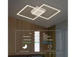 NETTLIFE Luz de Techo LED Regulable Sala de Estar Diseño Moderno con Control Remoto 52W Lámpara de Dormitorio de Cocina para Comedor Cocina