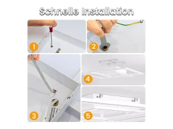 NETTLIFE Luz de Techo LED Regulable Sala de Estar Diseño Moderno con Control Remoto 52W Lámpara de Dormitorio de Cocina para Comedor Cocina