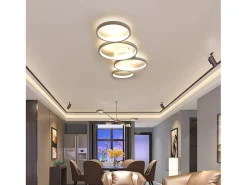 NETTLIFE Luz de Techo LED Regulable 55W Anillo Redondo Blanco Moderno con Control Remoto 88cm para Dormitorio Sala de Estar Oficina Cocina