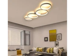 NETTLIFE Luz de Techo LED Regulable 55W Anillo Redondo Blanco Moderno con Control Remoto 88cm para Dormitorio Sala de Estar Oficina Cocina