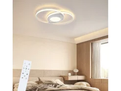 NETTLIFE Luz de Techo LED Regulable con Control Remoto 48W Blanco Diseño para el Salón Dormitorio Lámpara Moderna para Cocina Oficina