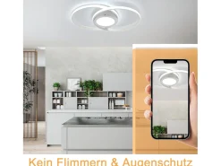NETTLIFE Luz de Techo LED Regulable con Control Remoto 48W Blanco Diseño para el Salón Dormitorio Lámpara Moderna para Cocina Oficina