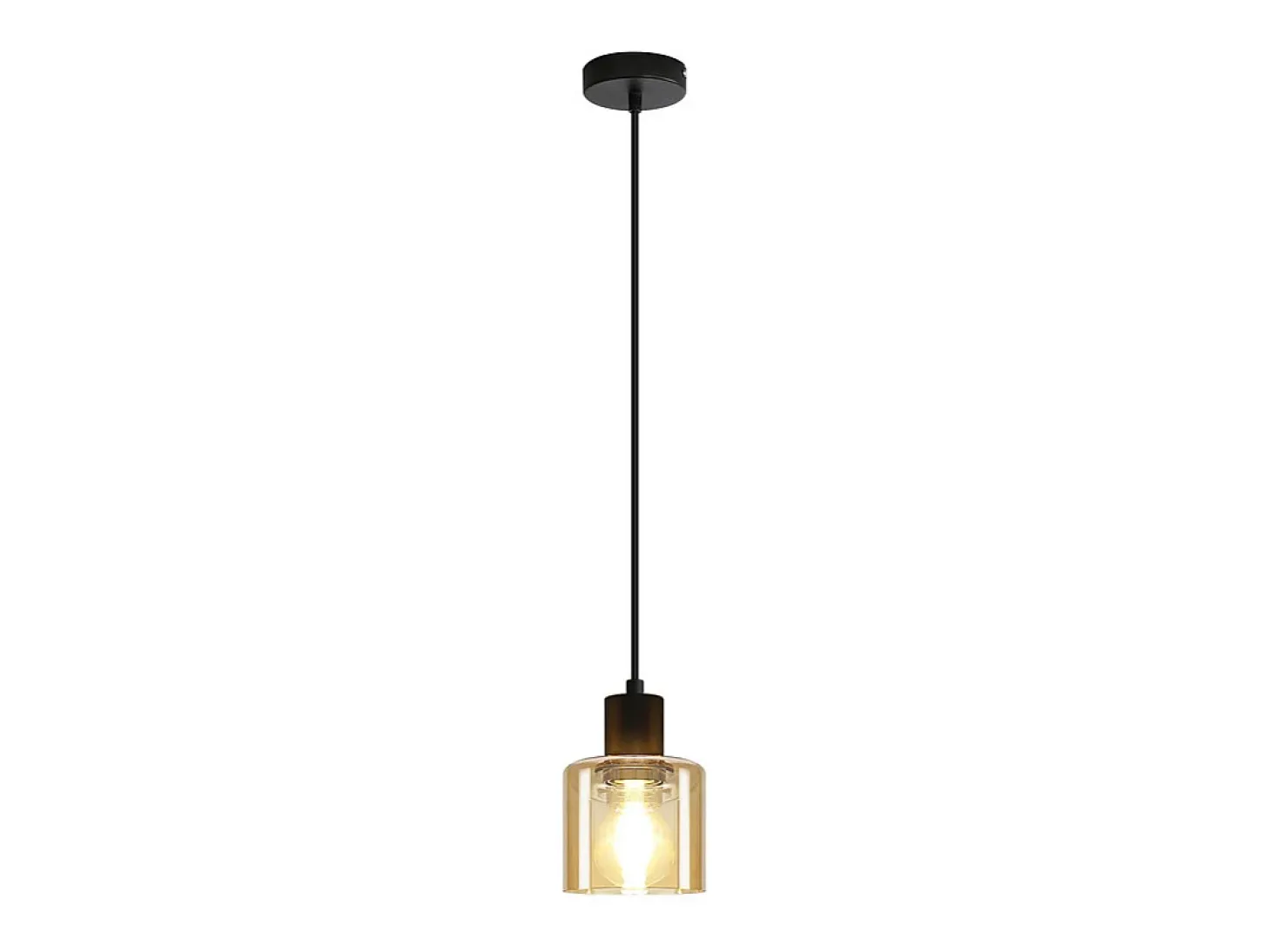 NETTLIFE Mesa de comedor suspendida, lámpara colgante vintage, colgante E27, colgante negro, 1 bombilla retro industrial.