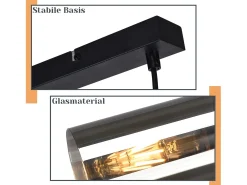 NETTLIFE Mesa de comedor suspendida E27 - Moderna suspensión de 3 bombillas LED orientables.