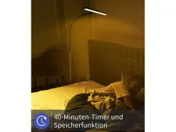 NETTLIFE Mesa de luz LED Salón Dimmable Negro - Moderna, 10W Táctil, Oficina con temporizador, Cama con cuello de cisne ajustable