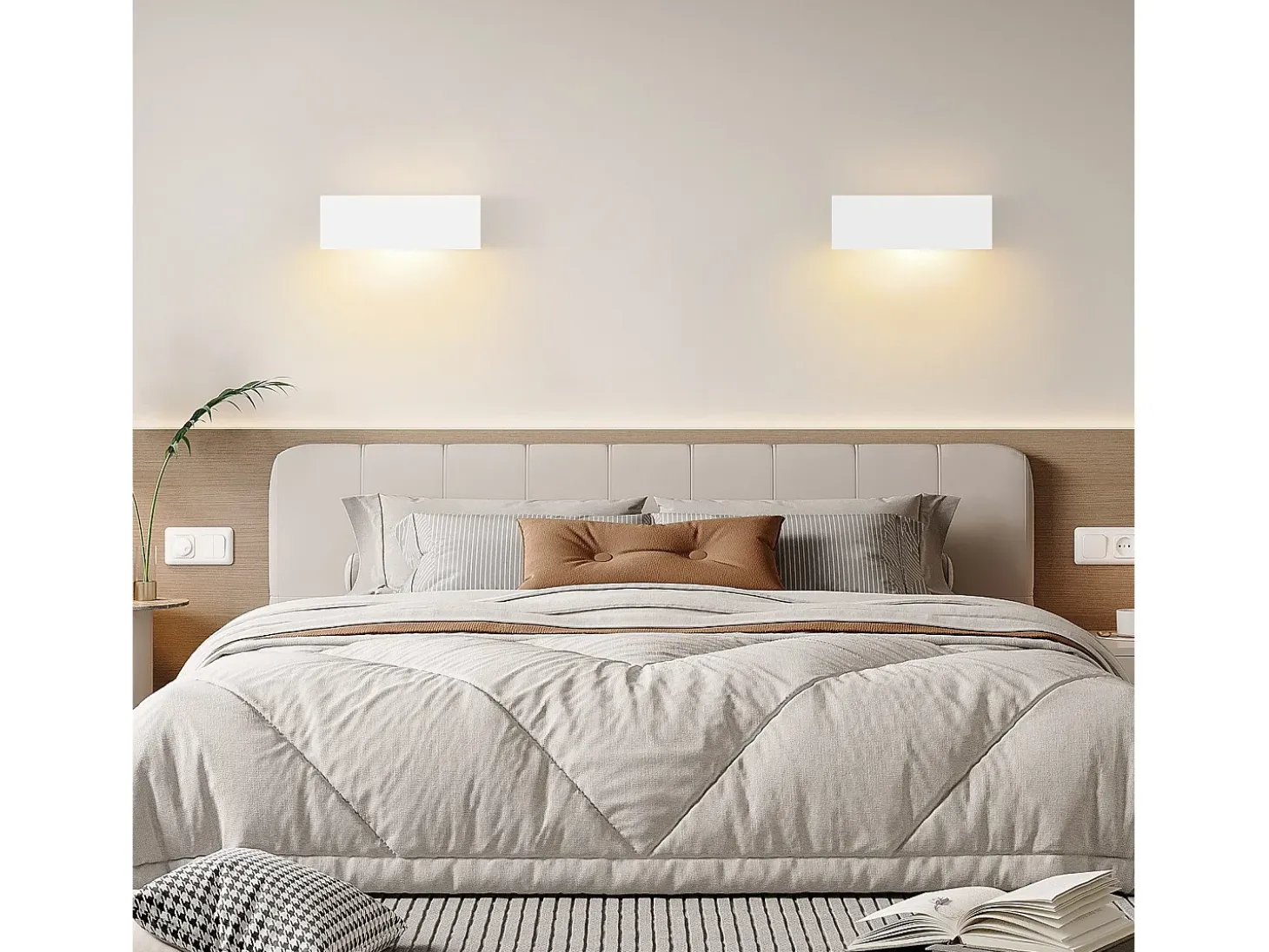 NETTLIFE Modern G9 Aplique de pared interior de yeso blanco para pasillo Escaleras arriba y abajo