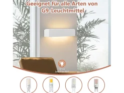 NETTLIFE Modern G9 Aplique de pared interior de yeso blanco para pasillo Escaleras arriba y abajo