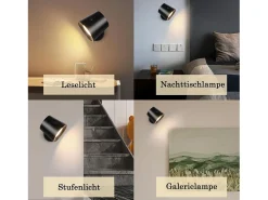 NETTLIFE Pack de 2 Lámpara de pared de jaula de metal interiores, lámpara de techo de metal ajustable moderna regulable de 360 ​​​​°, diseño negro