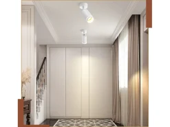 NETTLIFE Placa de techo blanca, 1 bombilla moderna GU10 orientables para interior, metal.