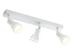 NETTLIFE Plafófono Blanco moderno: 3 focos del techo orientables de metal, plafófono GU10, para habitación, comedor, sin bombilla.