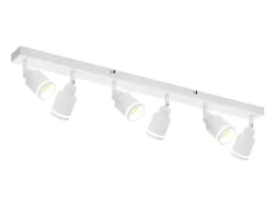 NETTLIFE Plafón Blanco Moderno: 6 focos de techo orientables, de metal, GU10 para oficina, habitación, comedor, sin bombilla.