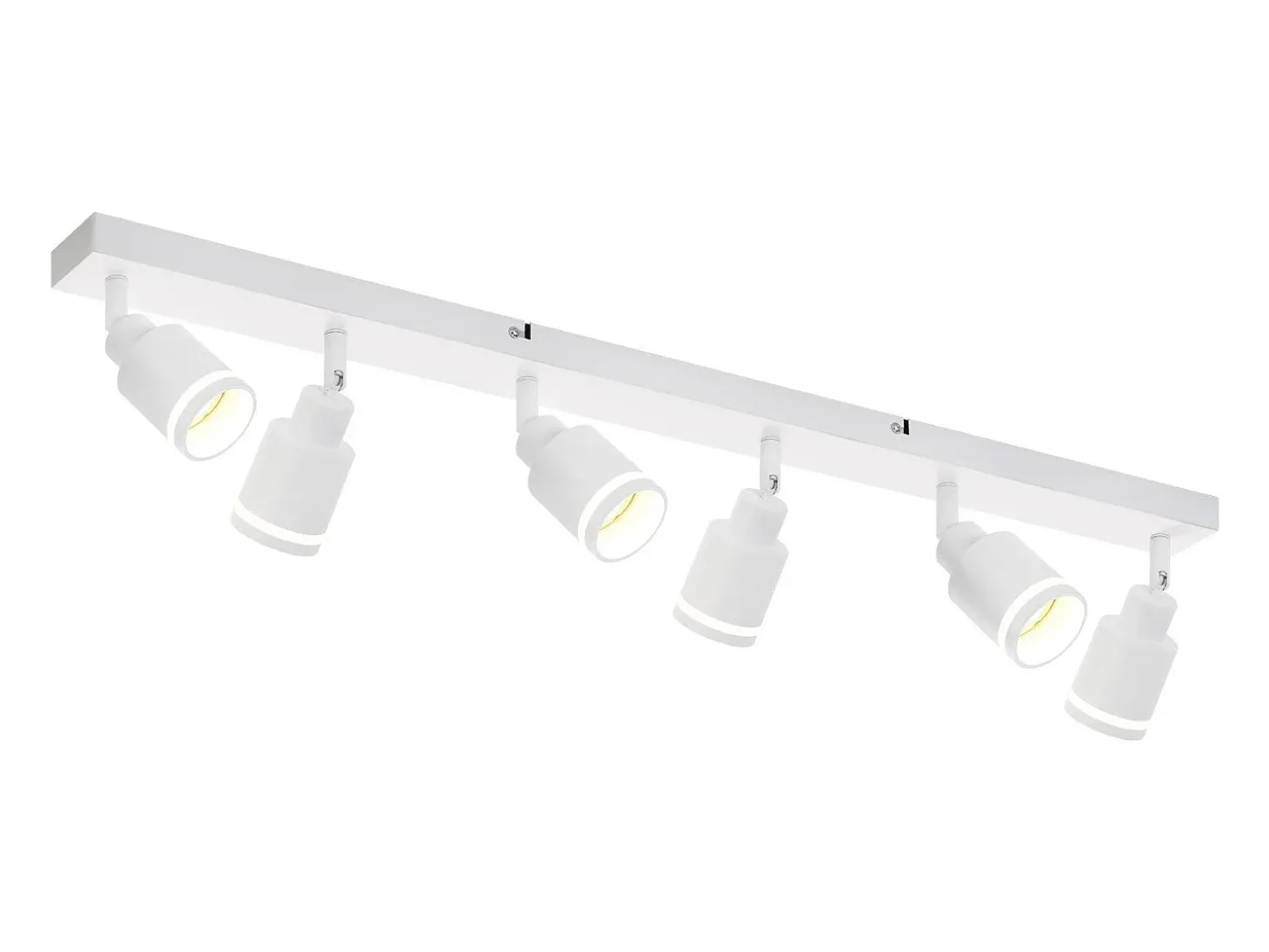 NETTLIFE Plafón Blanco Moderno: 6 focos de techo orientables, de metal, GU10 para oficina, habitación, comedor, sin bombilla.