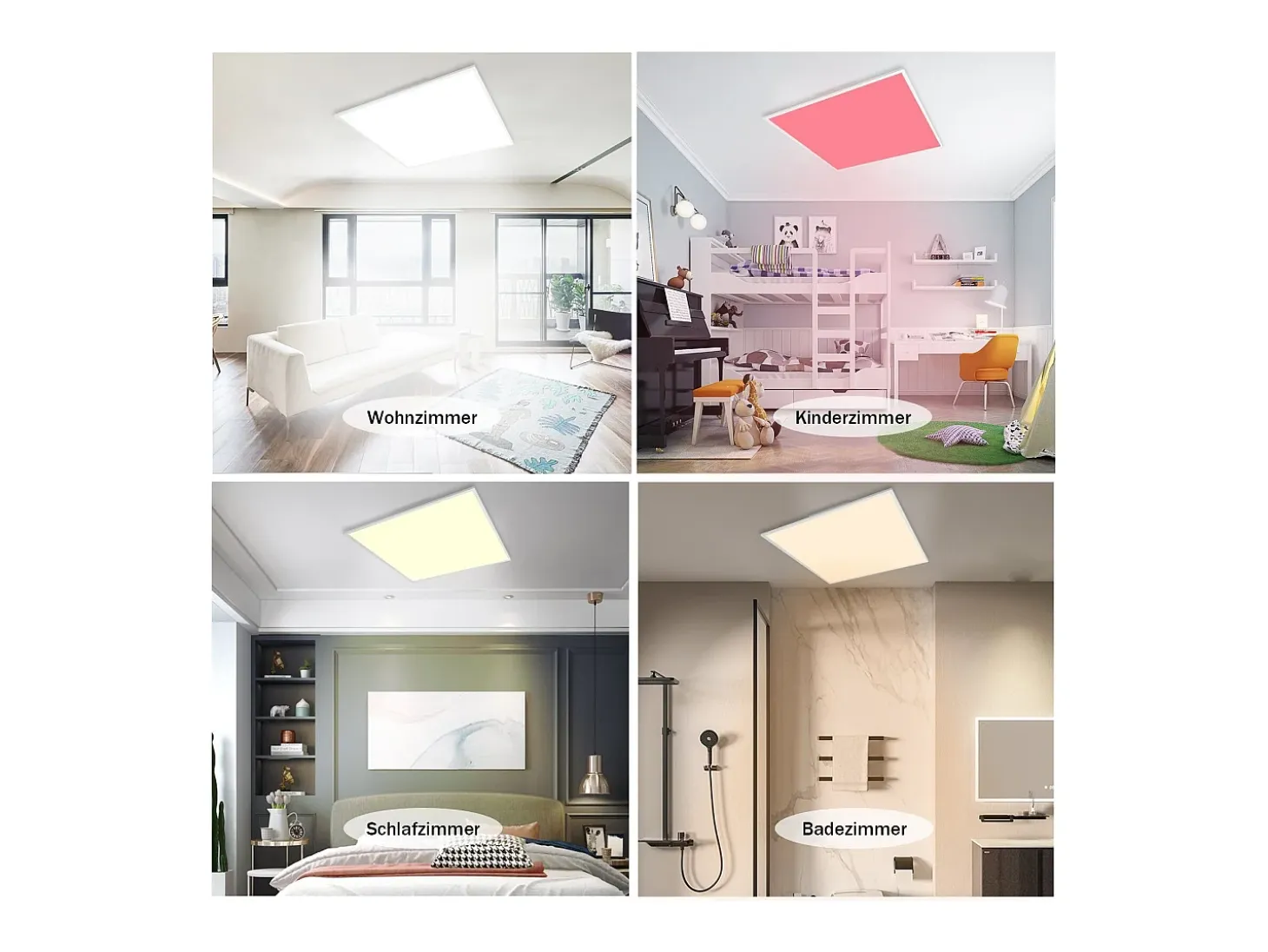 NETTLIFE Plafón LED Color Regulable 24W Blanco con Mando a Distancia Retroiluminación Cuadrado 45cm para Salón Dormitorio Cocina Habitación Infantil