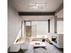 NETTLIFE Plafón LED con intensidad variable y mando a distancia, 63W, Blanco.