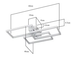 NETTLIFE Plafón LED con intensidad variable y mando a distancia, 63W, Blanco.