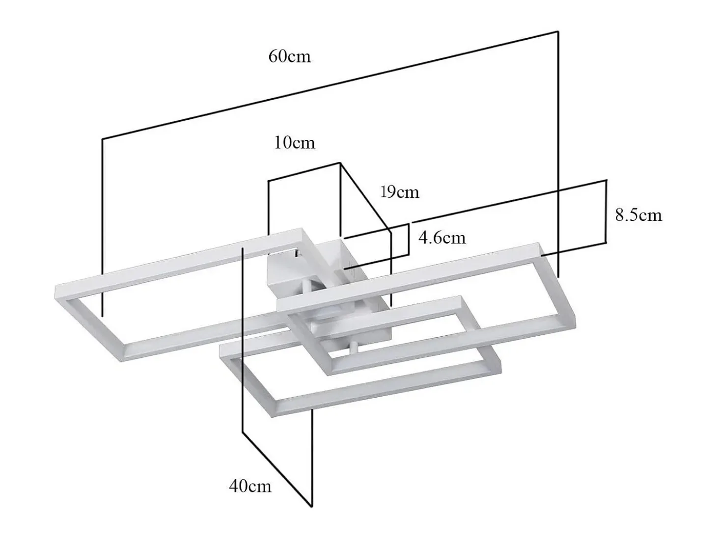 NETTLIFE Plafón LED con intensidad variable y mando a distancia, 63W, Blanco.