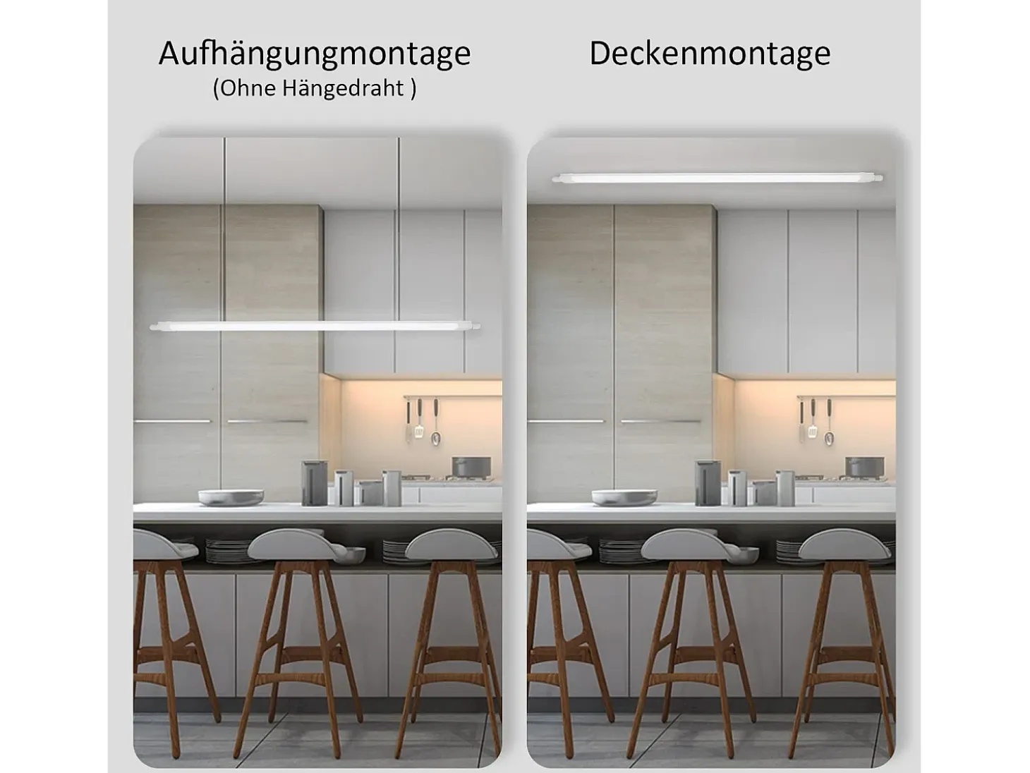 NETTLIFE, plafón LED de 120 cm para ambiente húmedo, 36 W, IP65, blanco neutro, 4000K.