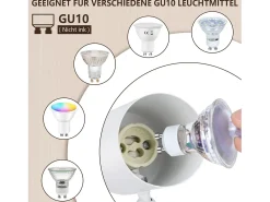 NETTLIFE Plafón LED de 3 llama - Plafón GU10 Blanco Foco giratorio Aplique de madera Foco de pared para salón dormitorio Sin bombilla